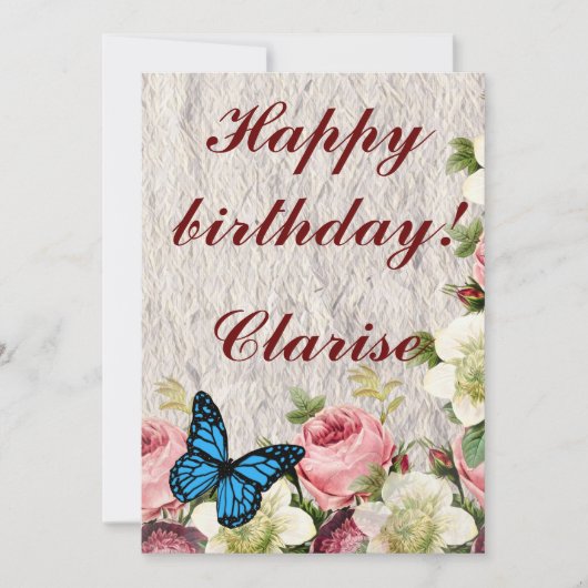 Floral Ephemera vibrant color paper art Bedankkaart (Voorkant)