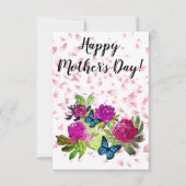 Floral Ephemera vibrant color pink art Bedankkaart (Voorkant)