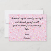 Floral Ephemera vibrant color pink art Bedankkaart (Achterkant)