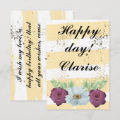 Floral Ephemera vibrant color pink art Bedankkaart (Voorkant / Achterkant)