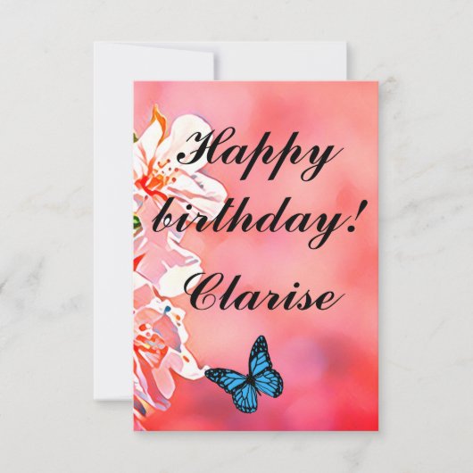 Floral Ephemera vibrant color pink art Bedankkaart (Voorkant)