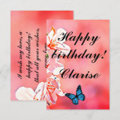 Floral Ephemera vibrant color pink art Bedankkaart (Voorkant / Achterkant)