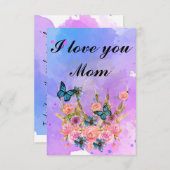 Floral Ephemera vibrant color pink art Bedankkaart (Voorkant / Achterkant)