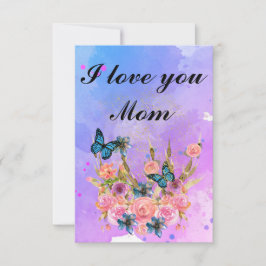 Floral Ephemera vibrant color pink art Bedankkaart