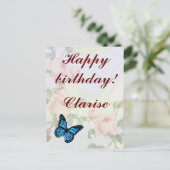 Floral Ephemera vibrant color pink art Briefkaart (Staand voorkant)