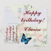 Floral Ephemera vibrant color pink art Briefkaart (Voorkant / Achterkant)