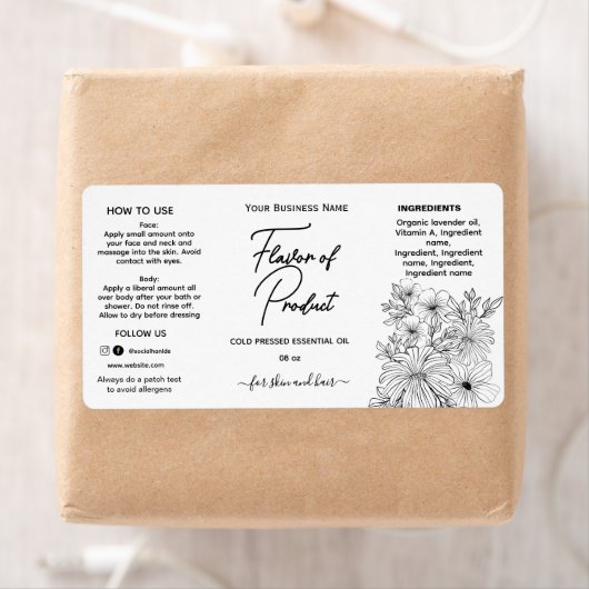Floral Essential Oil Bottle Label (Insitu)