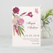 Floral esthetische bruiloft kaart (Staand voorkant)