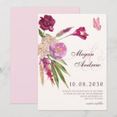 Floral esthetische bruiloft kaart (Voorkant / Achterkant)