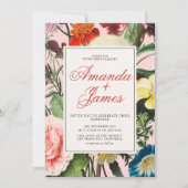 Floral esthetische bruiloft kaart (Voorkant)