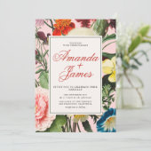 Floral esthetische bruiloft kaart (Staand voorkant)