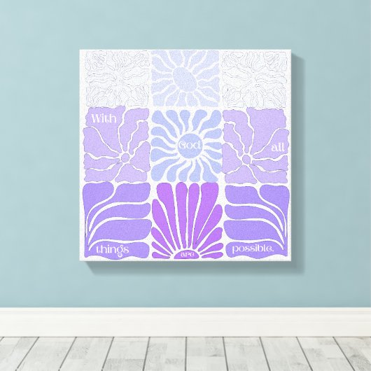Floral esthetische Christelijke kunst Canvas Afdruk (Insitu (Houten vloer))