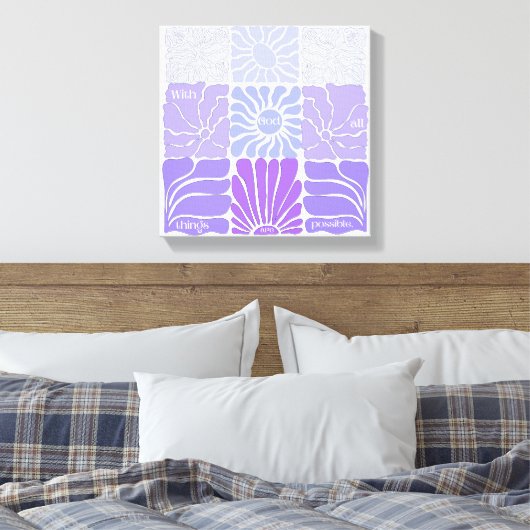 Floral esthetische Christelijke kunst Canvas Afdruk (Insitu (Slaapkamer))