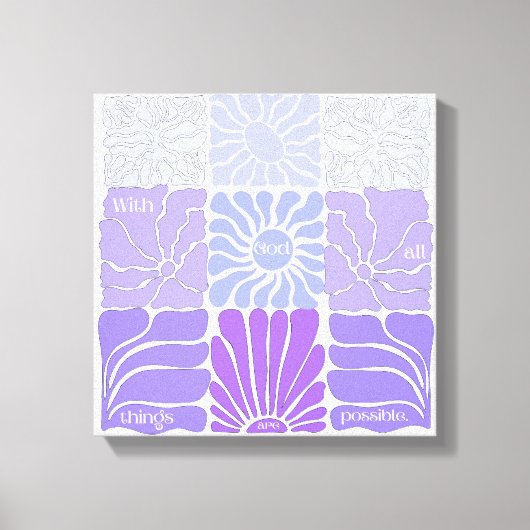 Floral esthetische Christelijke kunst Canvas Afdruk (Voorkant)