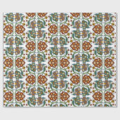 Floral  Estse Folk Kunstpatroon Cadeaupapier (Vlak)