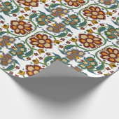 Floral  Estse Folk Kunstpatroon Cadeaupapier (Hoek)