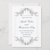 Floral Etching Lijst Jewish Wedding Cards Kaart (Voorkant)