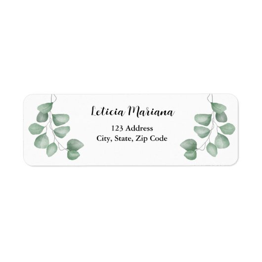 Floral Eucalyptus Address Etiket (Voorkant)