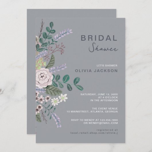 Floral eucalyptus Boho Greenery Vrijgezellenfeest Kaart (Voorkant / Achterkant)