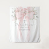 Floral Eucalyptus Bow First Holy Communion Wandkleed (Voorkant)