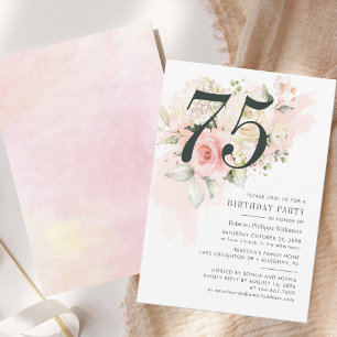 Floral Eucalyptus Foliage Pink 75th Birthday Party