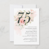 Floral Eucalyptus Foliage Pink 75th Birthday Party (Voorkant)