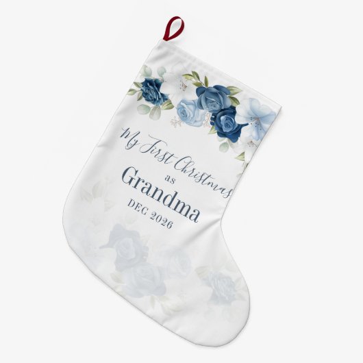 Floral Eucalyptus Grandparent 1e Kerstmis Grote Kerstsok (Voorkant (Hangend))