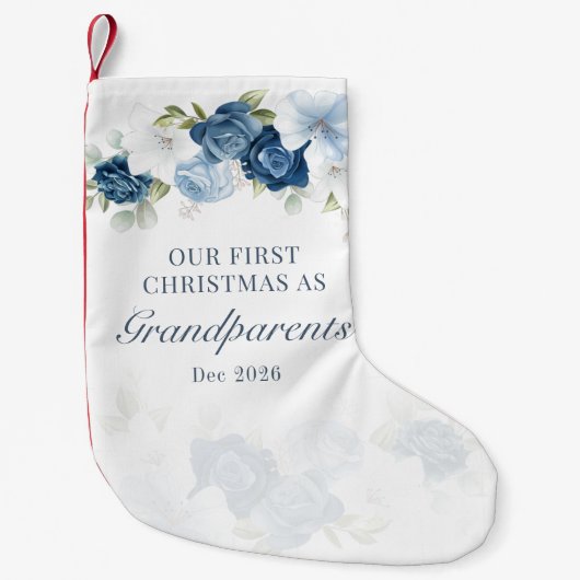 Floral Eucalyptus Grandparent 1e Kerstmis Kleine Kerstsok (Voorkant)