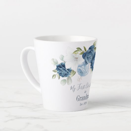 Floral Eucalyptus Grandparent 1e Kerstmis Latte Mok (Linkerhoek)