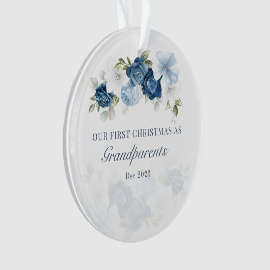 Floral Eucalyptus Grandparent 1e Kerstmis Ornament (voorkant)