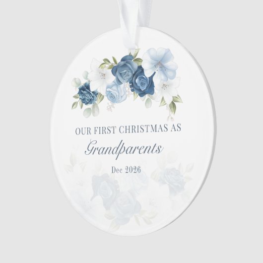 Floral Eucalyptus Grandparent 1e Kerstmis Ornament (voorkant)