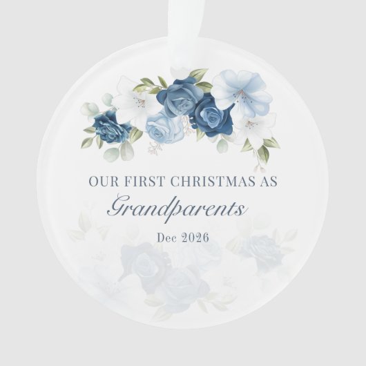 Floral Eucalyptus Grandparent 1e Kerstmis Ornament (voorkant)