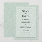 Floral Eucalyptus Green Save The Date (Voorkant / Achterkant)