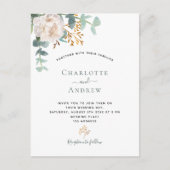 Floral eucalyptus greenery elegant modern bruiloft briefkaart (Voorkant)