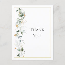Floral Eucalyptus Greenery Gold Weddenschap Hartel Briefkaart