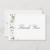 Floral Eucalyptus Greenery Gold Wedding Bedankkaart (Voorkant)