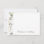 Floral Eucalyptus Greenery Gold Wedding Bedankkaart (Achterkant)