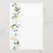 Floral Eucalyptus Greenery Gold Wedding Kaart (Achterkant)