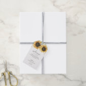 Floral Eucalyptus Greenery Sunflower Wedding Cadeaulabel (Met Touw)