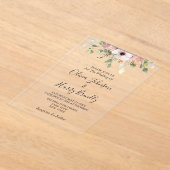 Floral Eucalyptus Greenery Wedding Acryl Uitnodigingen (Laagn)
