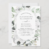 Floral Eucalyptus Greenery Wedding Invitation Kaart (Voorkant)