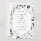 Floral Eucalyptus Greenery Wedding Invitation Kaart (Voorkant)