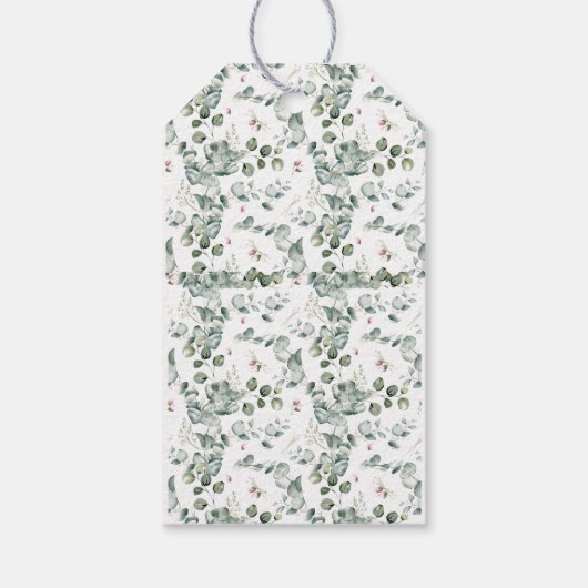 Floral Eucalyptus huwelijkscadeau Labels Cadeaulabel (Achterkant)
