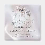 Floral Eucalyptus Luxe Pearl Wedding Save the Date Magneet (Voorkant)