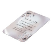 Floral Eucalyptus Luxe Pearl Wedding Save the Date Magneet (Linkerzijde)