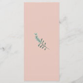 Floral eucalyptus roze groene bruiloft menu (Achterkant)