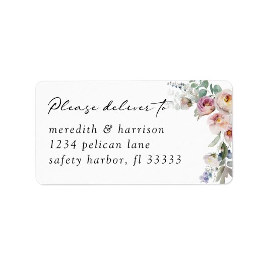 Floral Eucalyptus RSVP Envelope Adres Label (Voorkant)