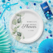 Floral Eucalyptus Script Succulent Vrijgezellenfee Papieren Bordje (Feest)