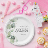 Floral Eucalyptus Script Succulent Vrijgezellenfee Papieren Bordje (Feest)