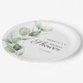 Floral Eucalyptus Script Succulent Vrijgezellenfee Papieren Bordje (Gekanteld)